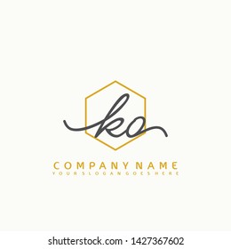 KO Initial handwriting logo concept