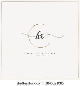 KO Letra inicial logotipo de escritura a mano modelo vector, logotipo para belleza, cosméticos, boda, moda y negocios	