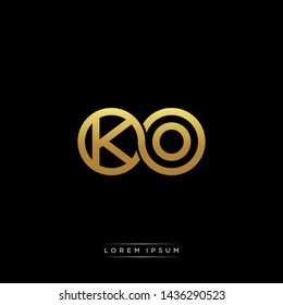 KO initial letter linked circle capital monogram logo modern template