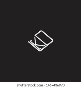 KO Initial Logo letters with rotate squere template