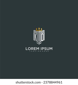 KO initial monogram for crown and shield logo design