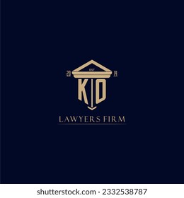 KO initial monogram lawfirm logo with pillar design