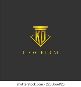 Logo inicial de KO en monograma para la firma de abogados con diseño de polígono creativo