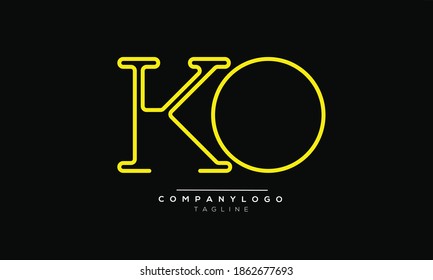 KO initials monogram letter text alphabet logo design