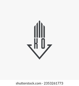KO initials Real Estate Logo stock illustration. Logo vector
