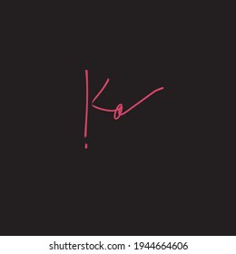 KO k o Initial Handschrift kreative Mode elegantes Design Logo Zeichen Symbol Vorlage Vektorsymbol