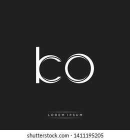 ko k o logo. Initial Letter Split Lowercase Design Template 