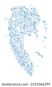 Mapa de puntos de Ko Lanta. Forma de estilo digital de isla. Imagen del Vector Ko Lanta. Puntos circulares azules en forma de isla. Ilustración vectorial con clase.