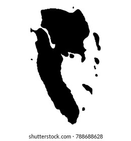 Ko Lanta map. Island silhouette icon. Isolated Ko Lanta black map outline. Vector illustration.