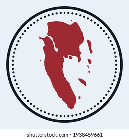 Ko Lanta round stamp. Round logo with island map and title. Stylish minimal Ko Lanta badge with map. Vector illustration.
