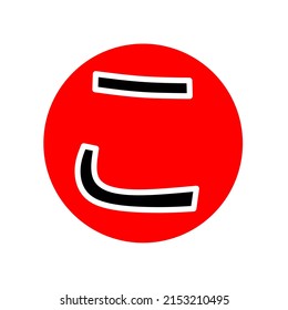KO letter in Japanese Hiragana on Japanese flag background