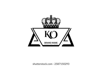 KO letter logo creative design. KO unique design. KO creative initials letter logo concept. KO letter logo design on black background.