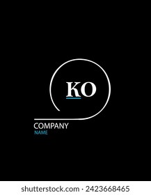 KO Letter Logo Design. Unique Attractive Creative Modern Initial KO Initial Based Letter Icon Logo
