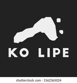 Ko Lipe icon. Island map on dark background. Stylish Ko Lipe map with island name. Vector illustration.