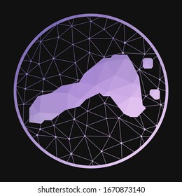 Ko Lipe icon. Vector polygonal map of the island. Ko Lipe icon in geometric style. The island map with purple low poly gradient on dark background.