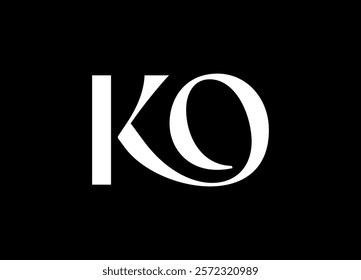 KO Logo Design Template Vector Graphic Branding Element.
