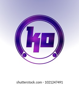 KO Logo, Metal Logo, purple Logo, Monogram
