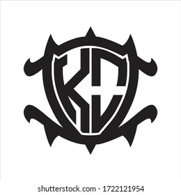 KO Logo monogram isolated with frame shield shape design template