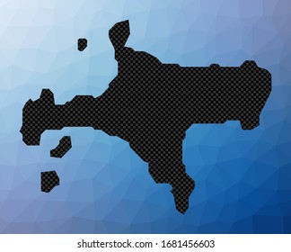 Ko Mak geometric map. Stencil shape of Ko Mak in low poly style. Captivating island vector illustration.