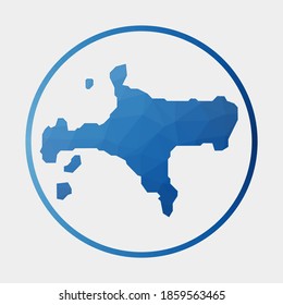 Icono de Ko Mak. Mapa poligonal de la isla en anillo de gradiente. Signo redondo bajo de poli Ko Mak. Ilustración vectorial.
