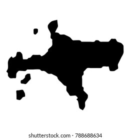 Ko Mak map. Island silhouette icon. Isolated Ko Mak black map outline. Vector illustration.