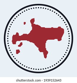 Ko Mak round stamp. Round logo with island map and title. Stylish minimal Ko Mak badge with map. Vector illustration.