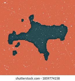 Mapa de la época de Ko Mak. Grunge map de la isla con textura angustiada. Afiche de Ko Mak. Ilustración vectorial.