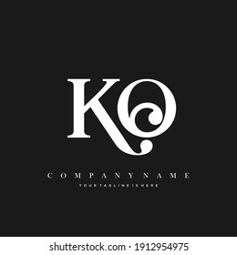 Vector de logotipo inicial de lujo mínimo de KO.