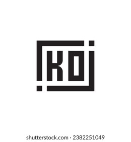 KO minimalist geometric symbol logo in high quality professional design that will print well across any print media