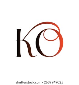 KO modern minimalist wordmark logo featuring clean typography and timeless initials. Perfect for businesses seeking a sleek, professional identity with lasting visual appeal and versatility.