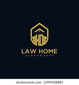 KO monogram initial logo for lawhome with shape home design