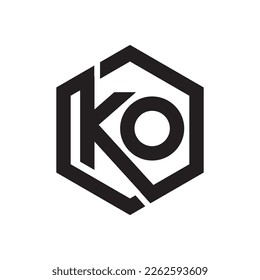 KO monogram logo design illustration