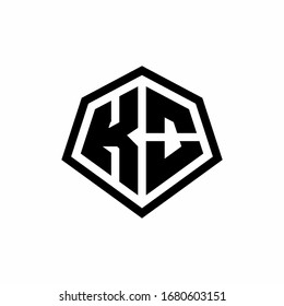KO monogram logo with hexagon shape and line rounded style design template isolated on white background