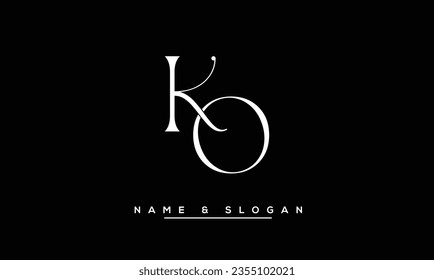 Monograma del logotipo de las letras abstractas de KO, OK