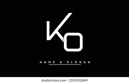 Monograma del logotipo de las letras abstractas de KO, OK