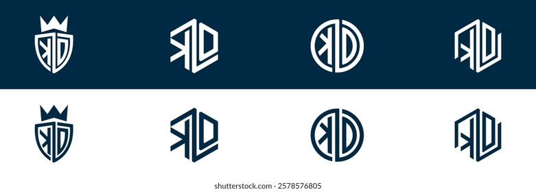 KO OK letter logo set design