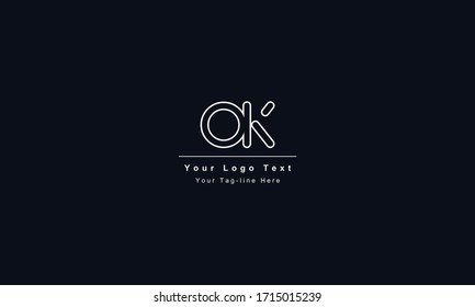 KO or OK letter logo. Unique attractive creative modern initial KO OK K O initial based letter icon logo