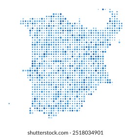 Ko Samui Dot Map. Island Digital Style Shape. Ko Samui vector image. Island shape blue circular dots. Modern vector illustration.