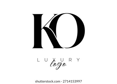 Logotipo de la tipografía del monograma de la letra de KO Serif para la identidad elegante de la marca de Premium