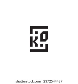 KO square concept retro logo in high quality professional design that will print well across any print media