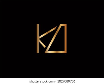 KO square shape gold vector design