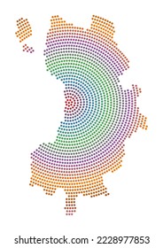 Ko Tao dotted map. Digital style shape of Ko Tao. Tech icon of the island with graduated dots. Neat vector illustration.