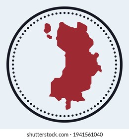 Ko Tao round stamp. Round logo with island map and title. Stylish minimal Ko Tao badge with map. Vector illustration.