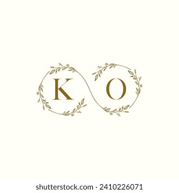 KO wedding infinity in elegant monogram with high quality professional design that will print well