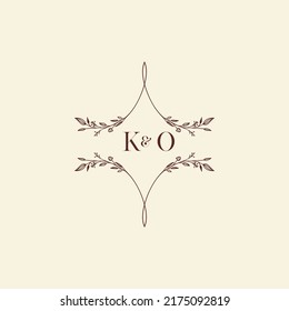 KO wedding initial logo letters in high quality professional design that will print well across any print media