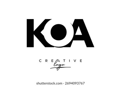 KOA Creative Minimalist Negative Space Latter Logo with Modern Monogram for Branding and Business Lettermark Logo with Initial Letters Logo Design for Branding.