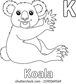 Koala Alphabet ABC Coloring Page K