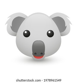 Koala Animal Australia Emoji Illustration Face Vector Design Art Cute Happy Pet.