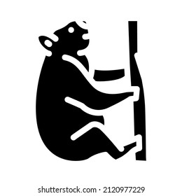 koala animal glyph icon vector. koala animal sign. isolated contour symbol black illustration