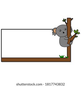koala animal note blank template. decoration doodle drawing